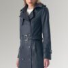Alani Women's Classic Belted Leather Trench Coat