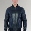 Campbell Navy Blue B3 Bomber Fashion Leather Jacket