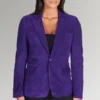 Cassie Purple Suede Leather Blazer