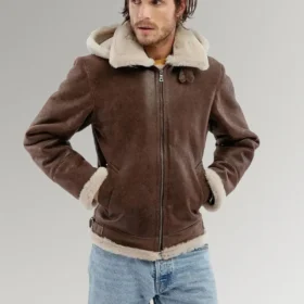 Castillo RAF Aviator B3 Flight Bomber hooded leather Jacket