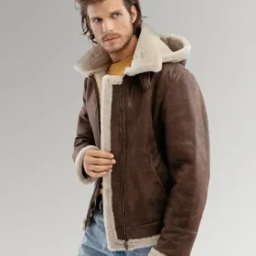 Castillo RAF Aviator B3 Flight hooded leather Jacket