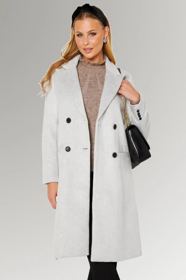 Chastain Women's Grey Trench Buttoned Coat