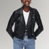 Jennie Kent Women's Black Moto Leather Jacket