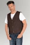 Peter Jett Men's Brown Motorcycle Leather Vest