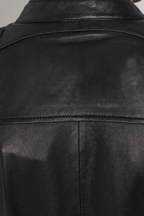 Stewart Men's Black Diamond Quilted Inflatable Biker Leather Jacket
