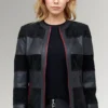 Sylvia Battle Women's Round Collar Suede Leather Jacket