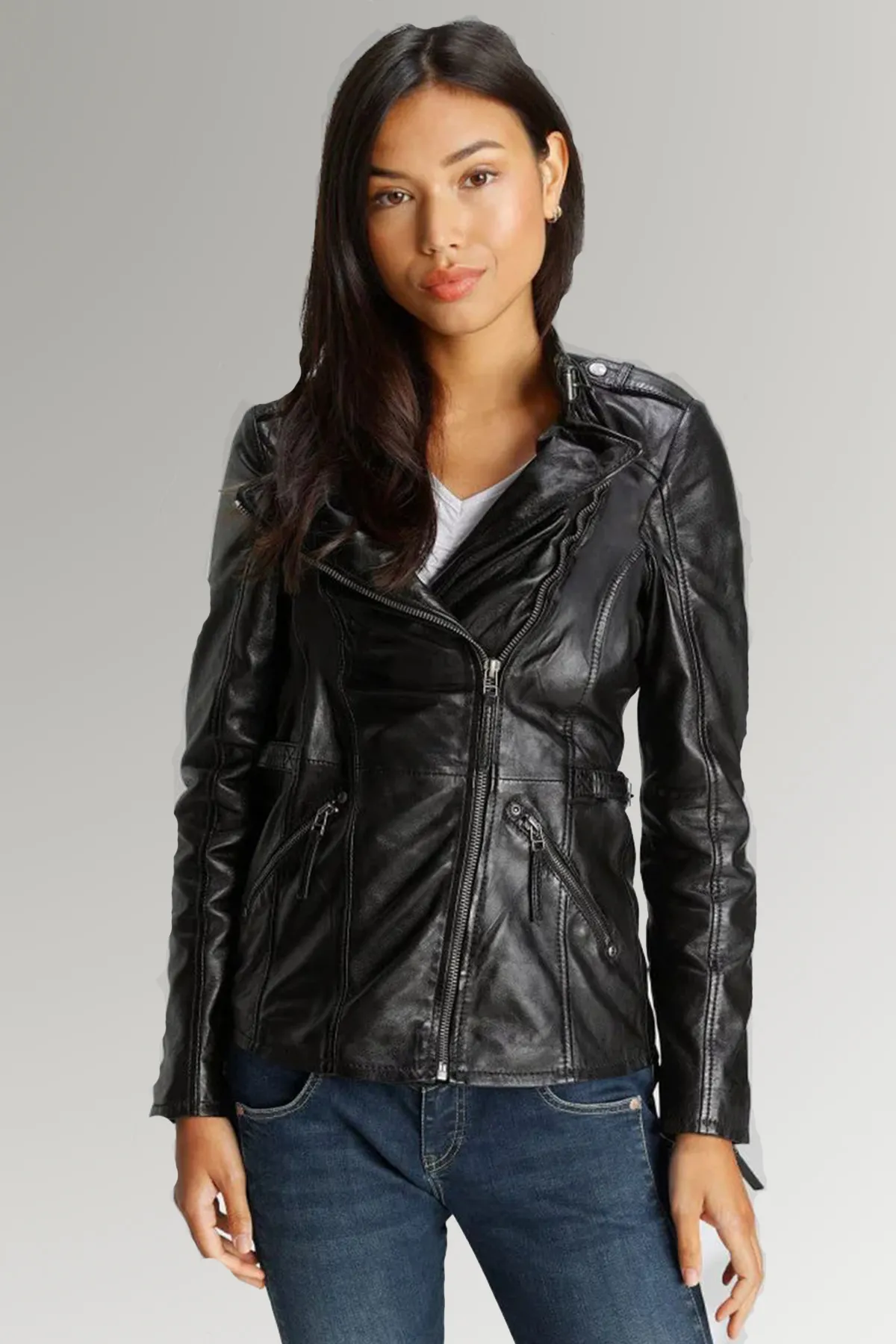 Biker Leather Jacket for Women's