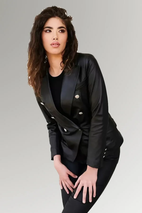 Watson Women's Double-breasted Leather Coat