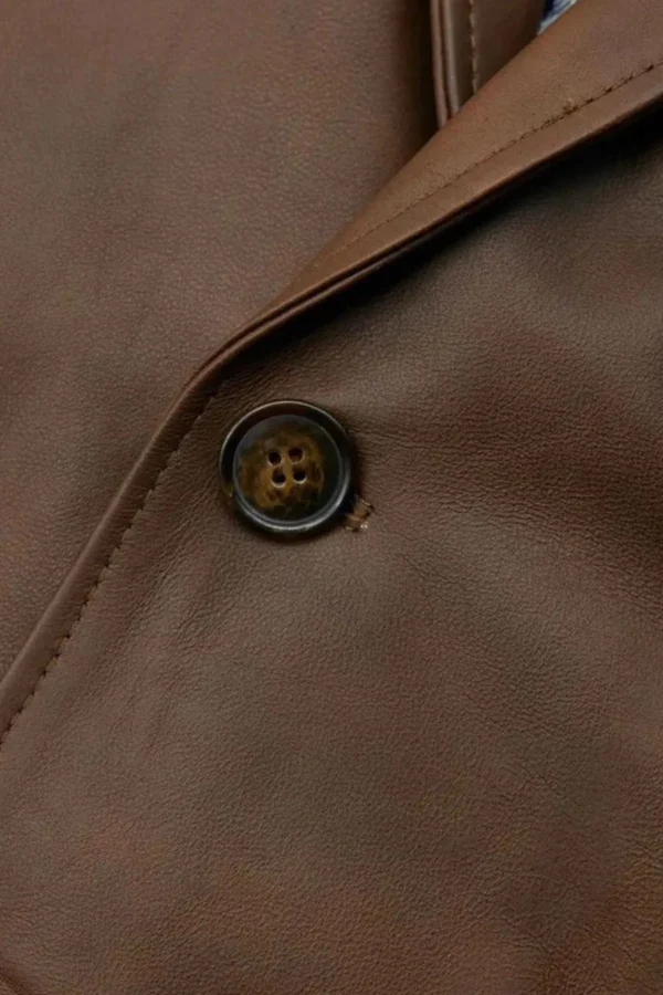Chavez Victor Men Vintage Waxed Leather Blazer Stylish Coat