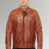 Dixon Men's Brown Trial master Style Lambskin Leather Jacket