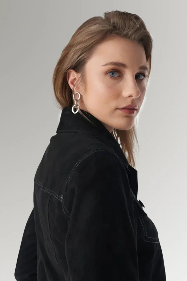 Finley Women's Black Suede Stylish Leather Jacket