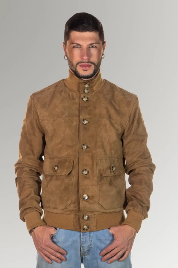 Hernandez Men's Brown Suede Leather Stylish Coat