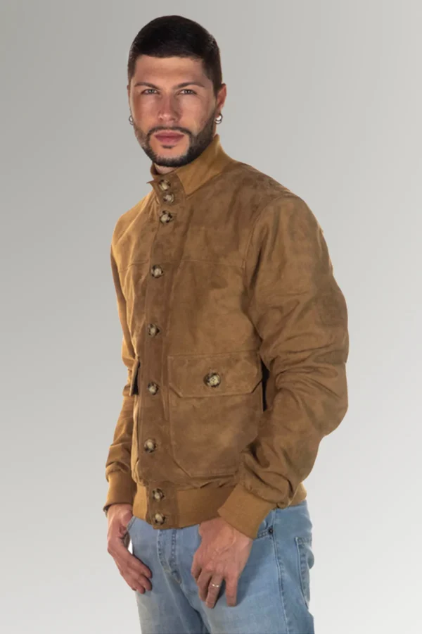 Hernandez Men's Brown Suede Leather Stylish Coat