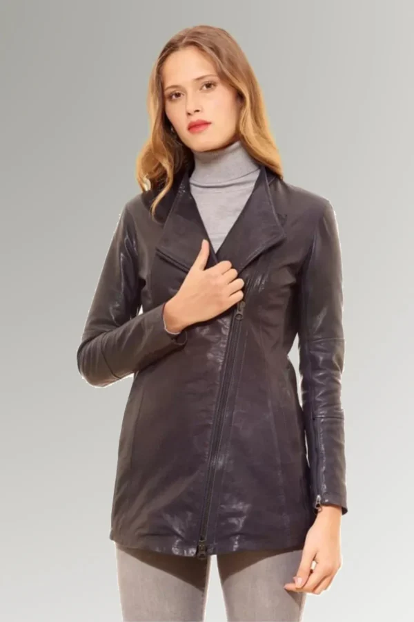 Krista Bishop Women's Hip Length Leather Classic Jacket