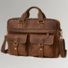 Thomas C. Coleman Leather  Portfolio Laptop  Shoulder Messenger Bag