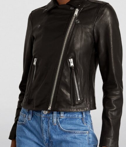 All Saints Dalby Black Biker Leather Jacket
