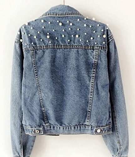 Women's Blue Distressed Trucker Jacket