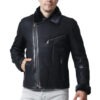 Adrian Collins Shearling Collar Leather Jacket