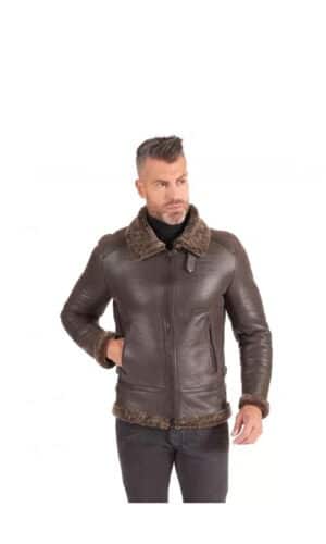 James Cooper Shearling Brown Biker Leather Jacket