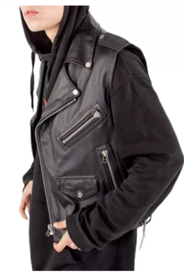 Marshall Tate Black Genuine Leather Vest Coat
