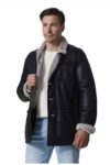 Nicholas Men's Black Leather Coat