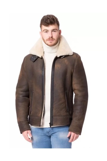 Trenton Johnathan Erik Brown Waxed Jacket With Fur